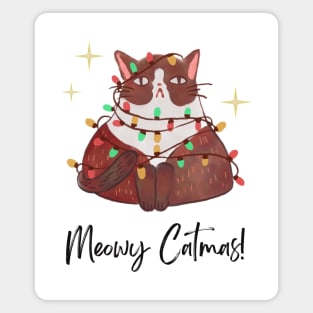 Meowy Catmas Christmas Design Magnet